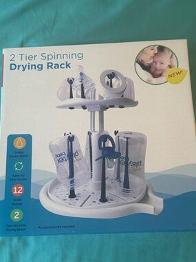 Playtex White and Blue 2-Tier Spinning Drying Rack